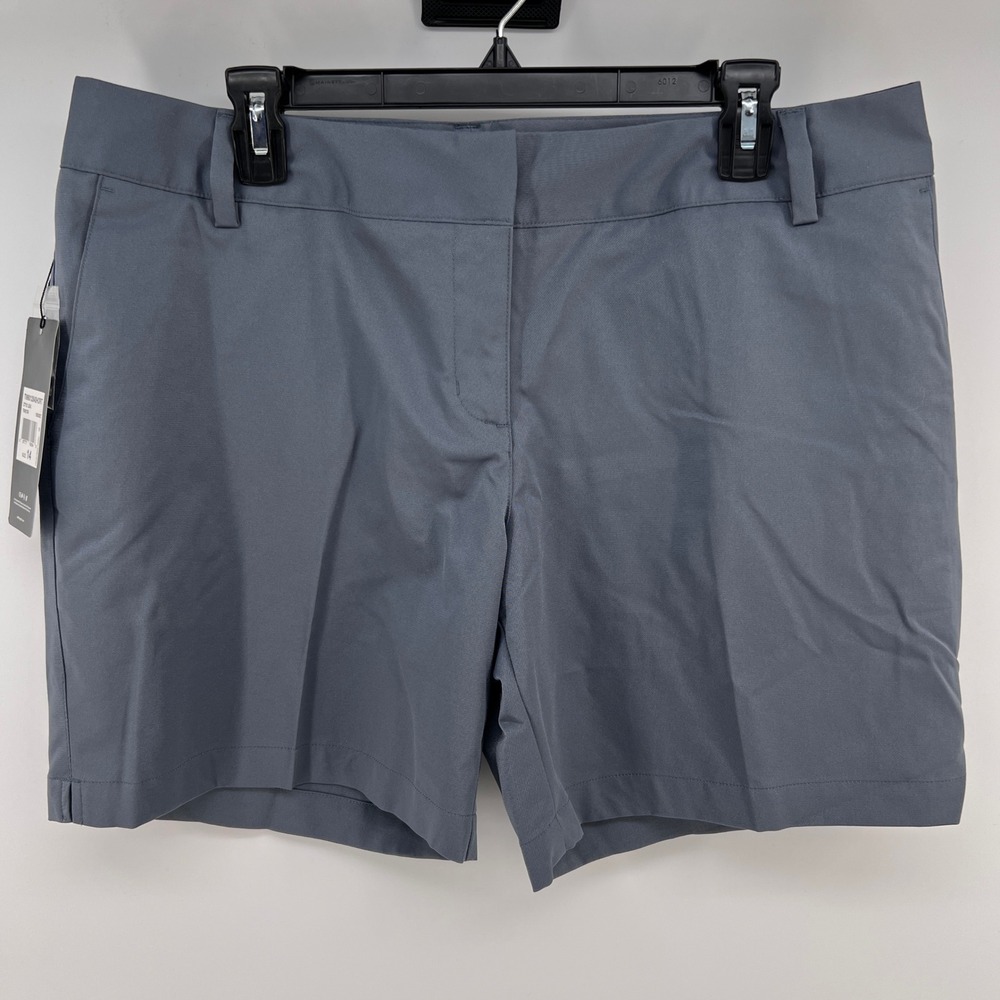 Adidas Golf Shorts Womens 14 Lead Gray Climalite Performance TW6012S4 NWT